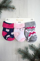Набір шкарпетки 3шт. махрові Pink Fox для маленької дівчинки Pier Lone