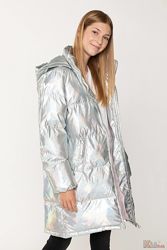 Куртка подовжена сріблястого кольору для дівчинки Reporter Young