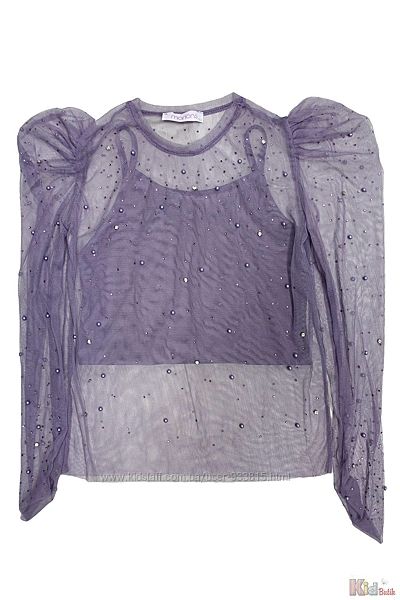 Блуза 2-ка світло-фіолетова з намистинами і стразами Marions