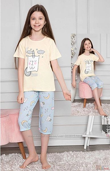 Піжама футболкабриджі з єдинорогом і місяцем Dreams Minimoon