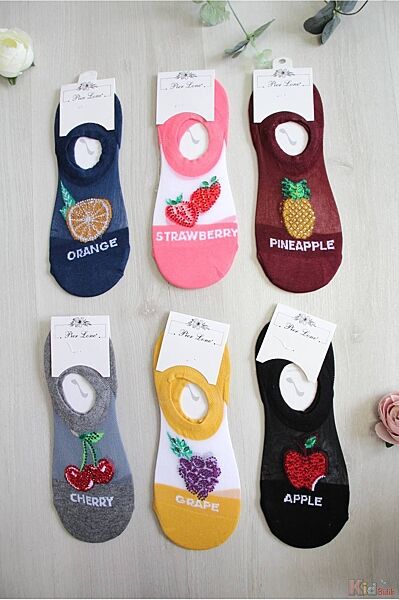 Шкарпетки низькі з фруктами для дівчинки р.35-40 Pier Lone