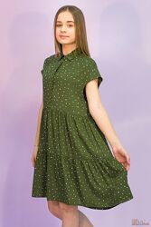 Плаття насичено зеленого кольору в горошок Tiffosi