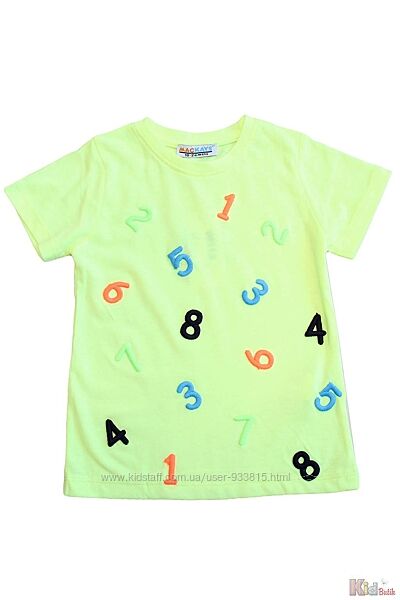 Футболка салатового цвета с цифрами для мальчика Mackays