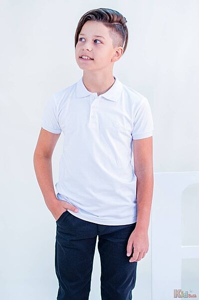 Поло белого цвета для мальчика A-yugi Jeans