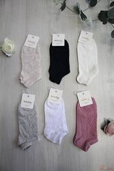 Шкарпетки низькі з ажурними ромбами для дівчинки 7-8 років Katamino