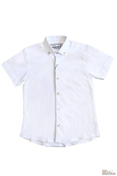 Рубашка белая с короткими рукавами и вставкой Wanex