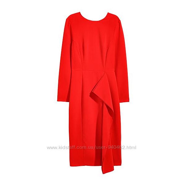 Красное платье H&M, evr 36, us 6