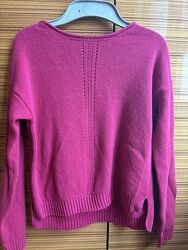 Вовняний малиновий светр Benetton шерсть