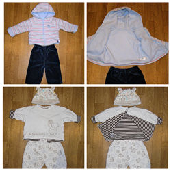 Теплый комплект одежды для малыша 3-6 мес