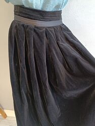 Вінтажна спідниця із оксамиту, висока посадка.