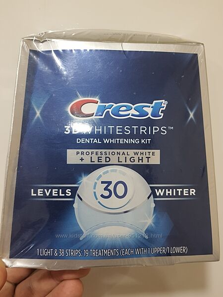 Отбеливающие полоски Crest 3D White Whitestrips professional led Light 