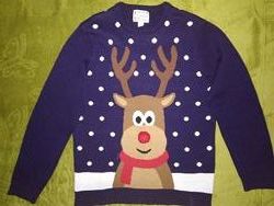 Яркий новогодний джемпер Primark р-р L-XL Состояние отличное