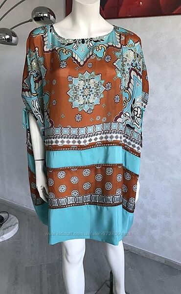 Atos lombardini шелковое платье туника р 48-50 - 52