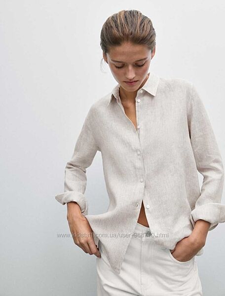 Песочная льняная рубашка Primark