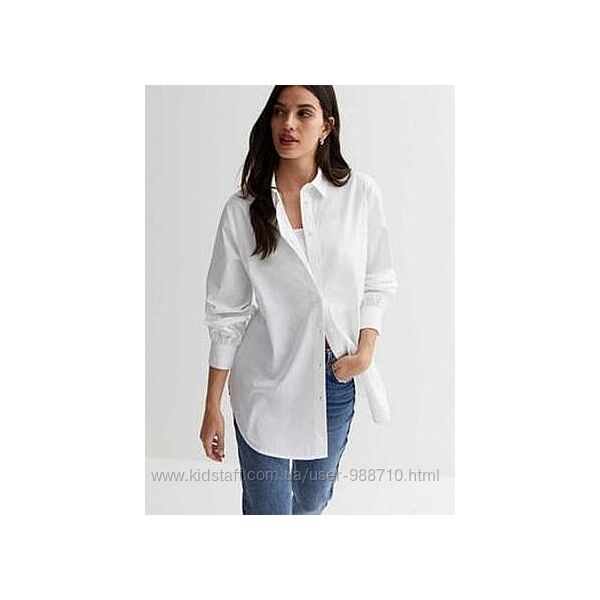 Белая рубашка оверсайз Zara коттон