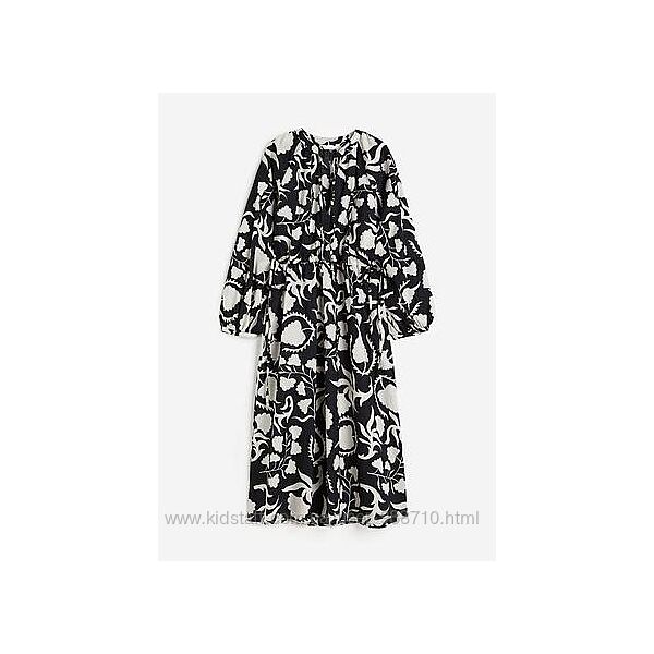 Яркое цветочное платье миди H&M коттон