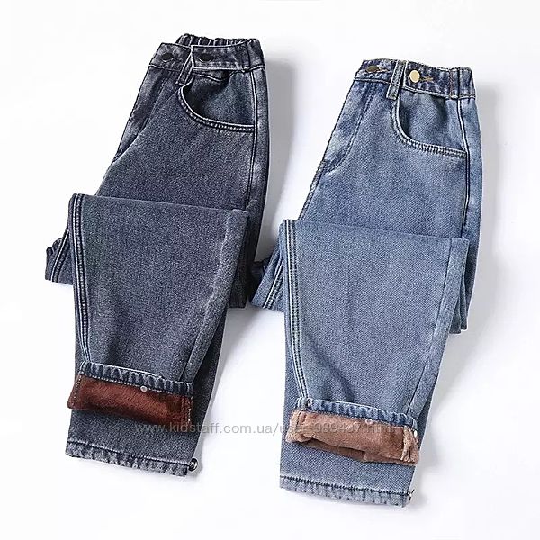 Тёплые стильные джинсы МОМ размеры S-5XL