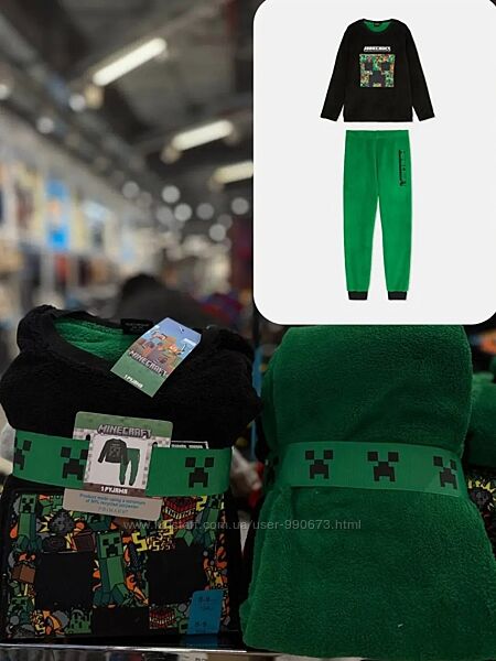 Піжама хлопцям Майнкрафт фліс пухнаста
