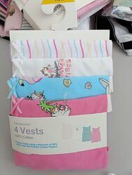 Комлект із чотирьох майок широкі бретелі дівчатам 104-110