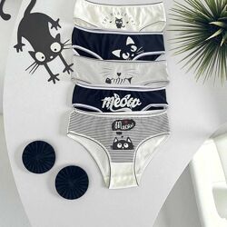 Комлект трусиків з котиками дівчатам 5 шт