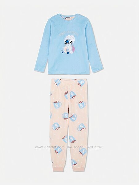 Тепла флісова піжама дівчатам зі Стічем Примарк