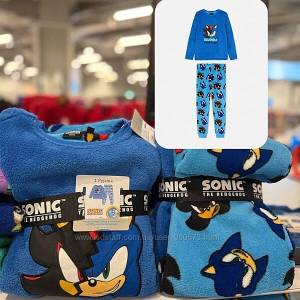 Тепла флісова піжама хлопцям Сонік