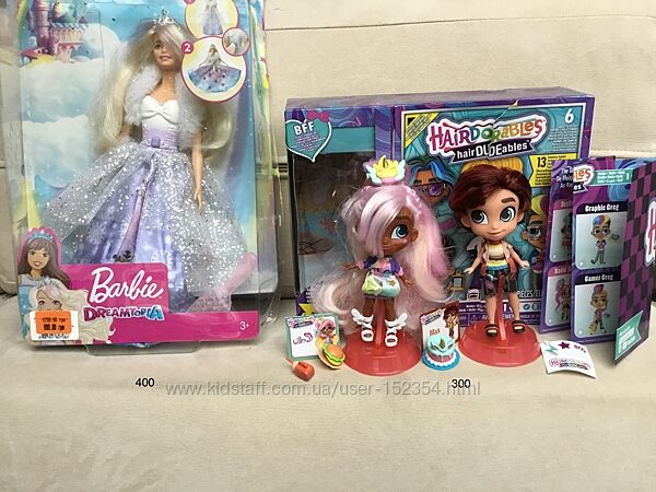 Ляльки Barbie Dreamtopia Hairdorables повні комплекти з коробками