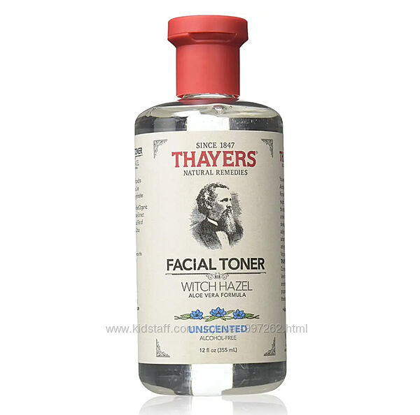 Тонік для обличчя Thayers, з Алое віра і гамамелісом, без спирту, без запах