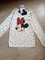 Лонг Zara minnie mouse disney 3-4 роки/104 см, футболка з рукавом