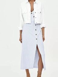 Сарафан Zara S/36 з льоном, на ґудзиках