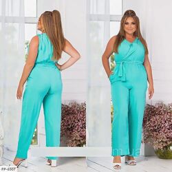 Комбінезон жіночий, 46-48, 50-52, 54-56, штапель, смарагд