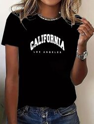 Жіноча футболка чорна, бавовна 100, S. M. L. XL. 2XL