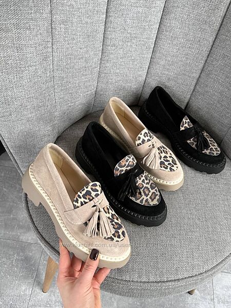 Туфлі -лофери -Prisso-. Натуральна замшева шкіра. Два види