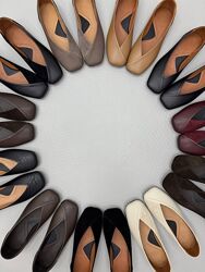 Легенькі анатомічні балетки -Nika-, натуральна шкіра. Палітра кольорів