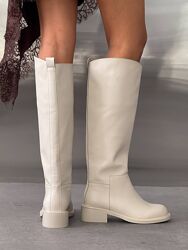 Демісезонні чоботи жокейки. Натуральна шкіра