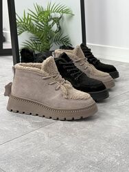 Черевички зимові -Teddy-, натуральна замшева шкіра