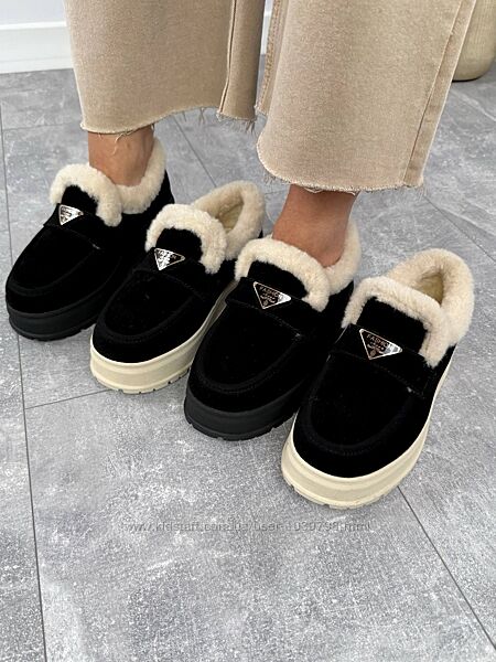 Лофери утеплені  -Vivі-. Натуральна замшева шкіра