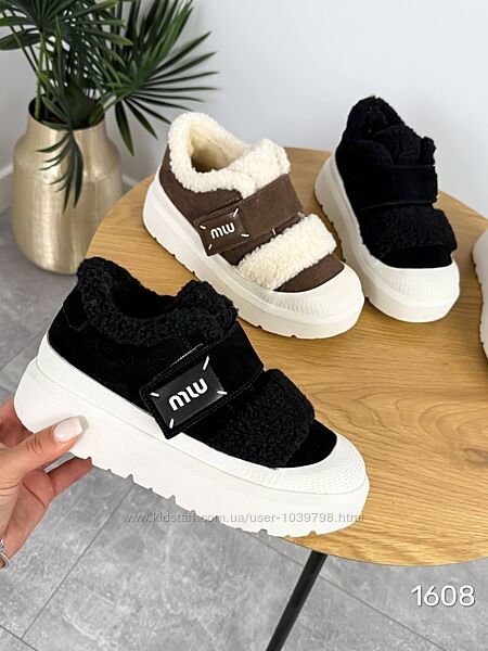 Зимові утеплені кеди -MLU-. Натуральна замшева шкіра