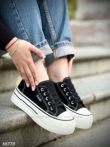 Котонові кеди на потовщеній підошві