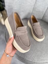 Зручні туфлі лофери -Karlone-, натуральна замшева шкіра