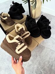 Трендові зисові черевики сноубутси. Натуральна замшева шкіра