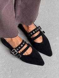 Стильні балетки -Nikа-. Натуральна замшева шкіра