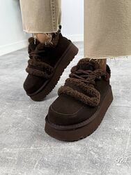 Трендові зимові черевики-сноубутси. Натуральна замшева шкіра