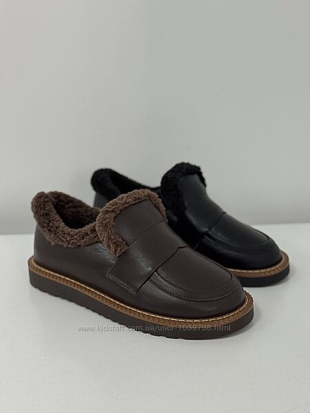 Анатомічні зимові черевики лофери. Натуральна шкіра. Україна