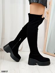 Демісезоні ботфорти панчохи на платформі