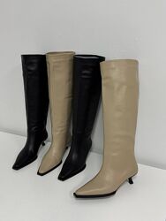 Демісезонні чоботи на зручному підборі. Натуральна шкіра. Україна. Харків.