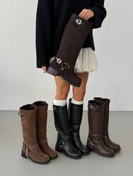 Стильні чоботи - чопери. Єврозима. Натуральна шкіра. Україна