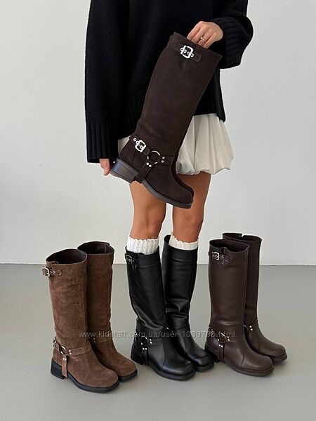Стильні чоботи - чопери. Єврозима. Натуральна шкіра. Україна