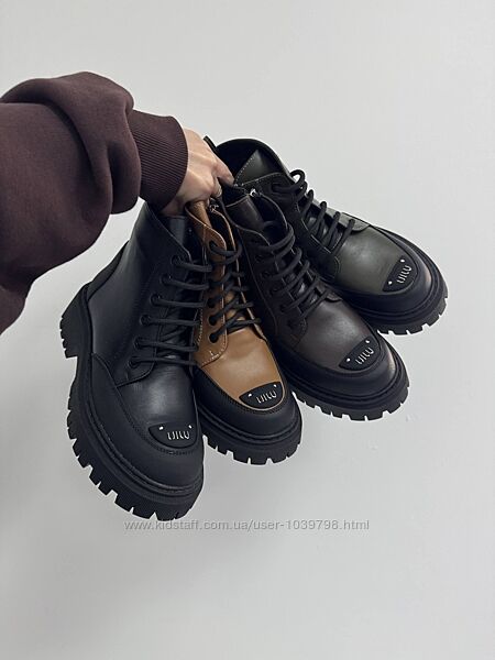 Стильні зимові черевики Miu. Натуральна шкіра. Палітра кольорів