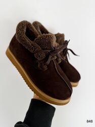 Зимові низенькі черевики. Натуральна замшева шкіра